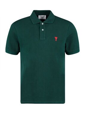 AMI PARIS Men Green Polo Size S